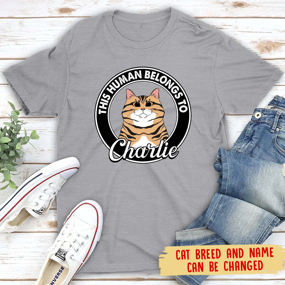 Human Belongs Cat - Unisex T-shirt