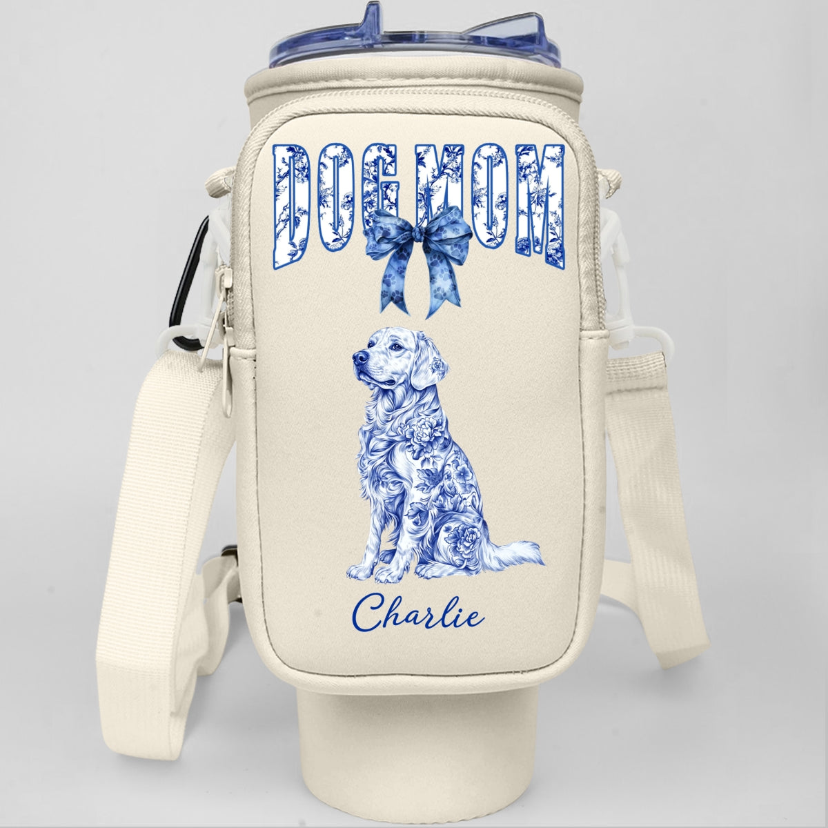 The Dog Mom -  Water Bottle Carrier Bag