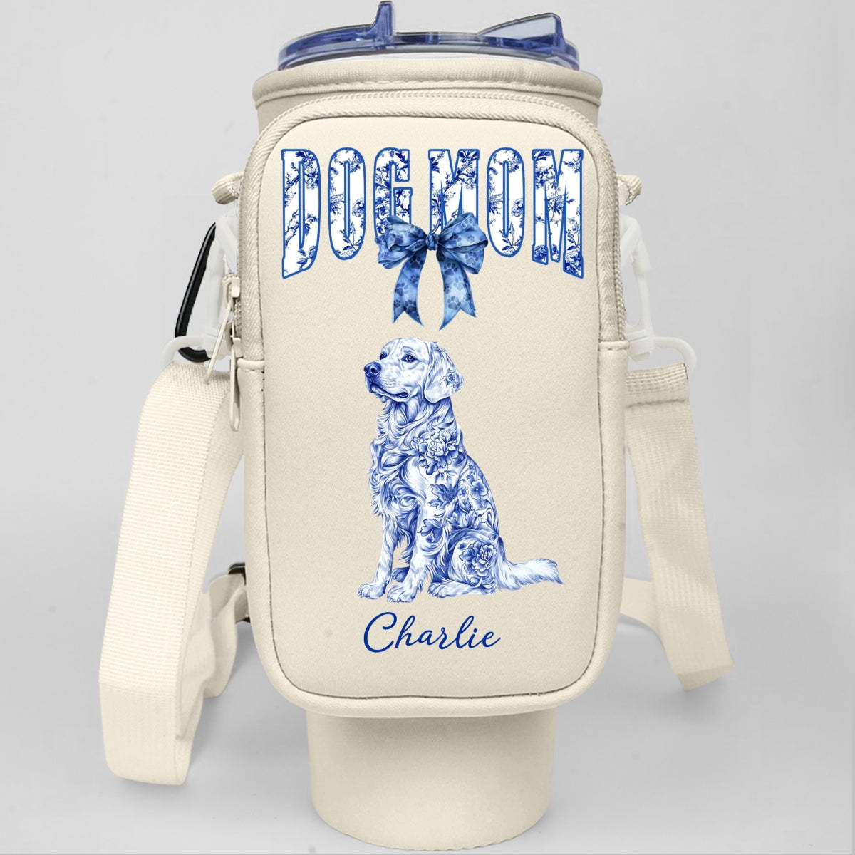 The Dog Mom -  Water Bottle Carrier Bag