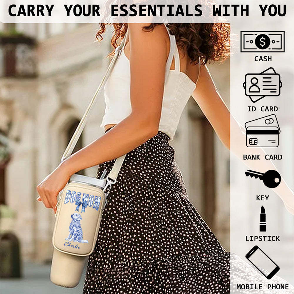 The Dog Mom -  Water Bottle Carrier Bag