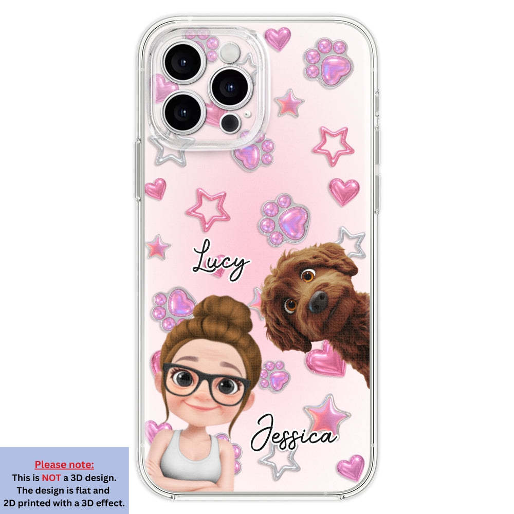 Lovely Girl And Her Dogs - 3D Effect Phone Case