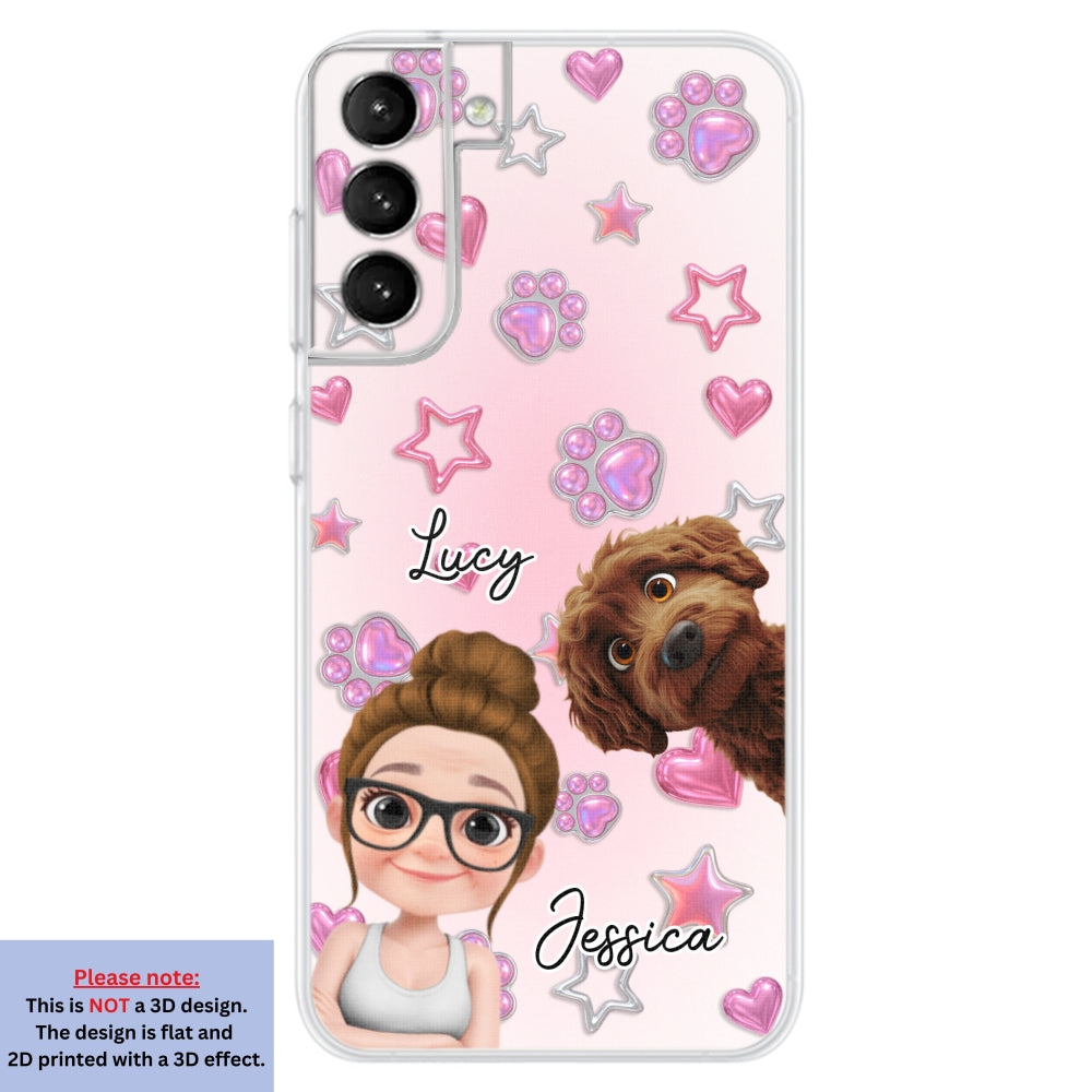 Lovely Girl And Her Dogs - 3D Effect Phone Case