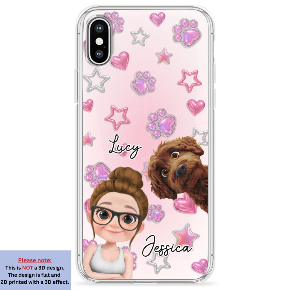 Lovely Girl And Her Dogs - 3D Effect Phone Case