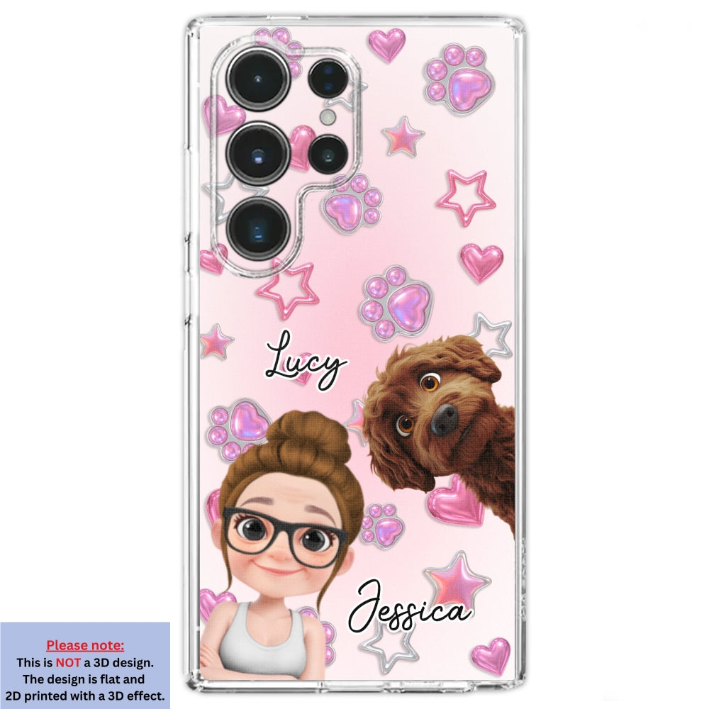 Lovely Girl And Her Dogs - 3D Effect Phone Case