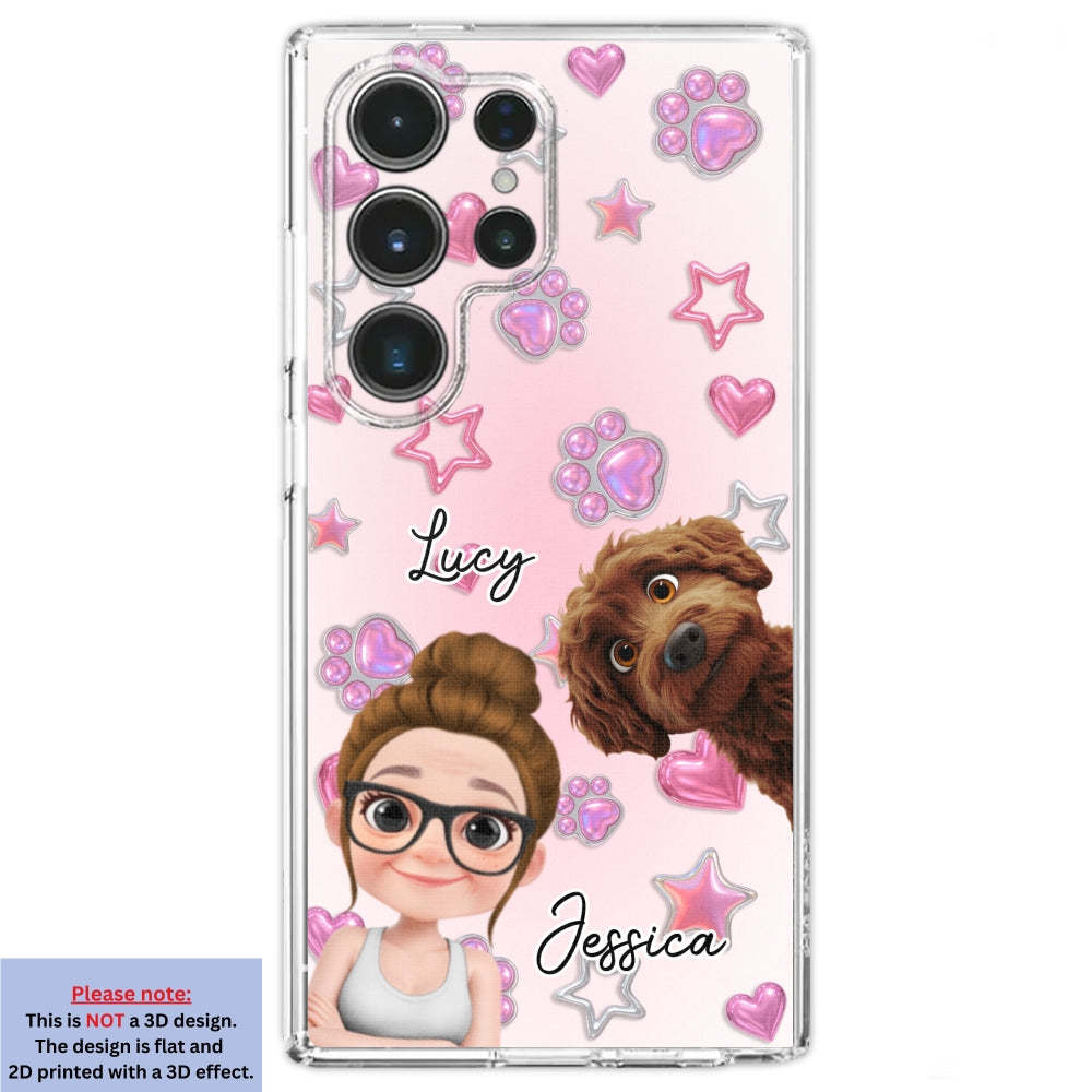 Lovely Girl And Her Dogs - 3D Effect Phone Case