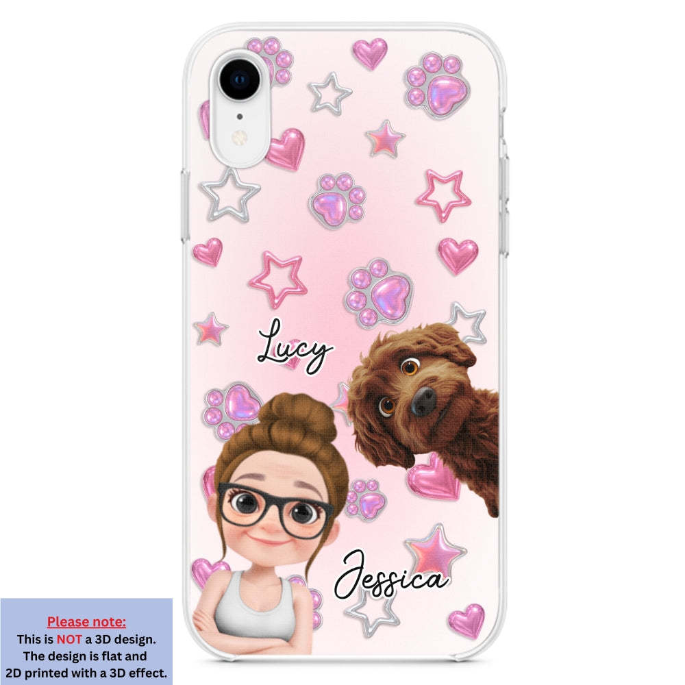 Lovely Girl And Her Dogs - 3D Effect Phone Case