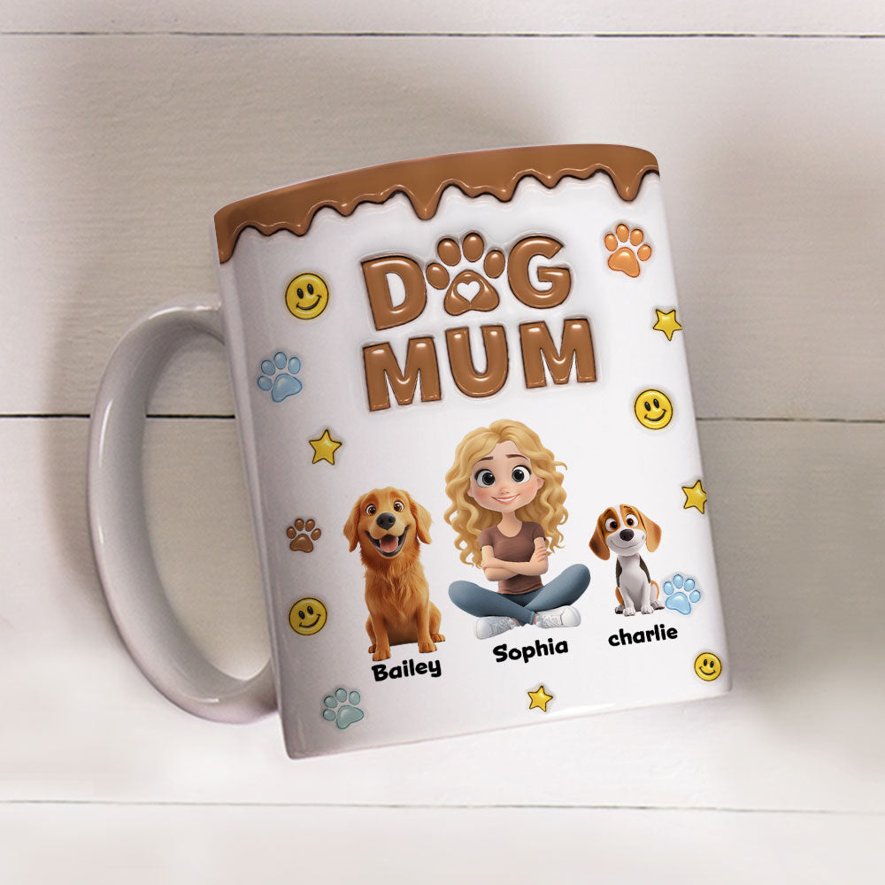 Dog Mom We Love You So Much -  3D Inflated Effect Mug