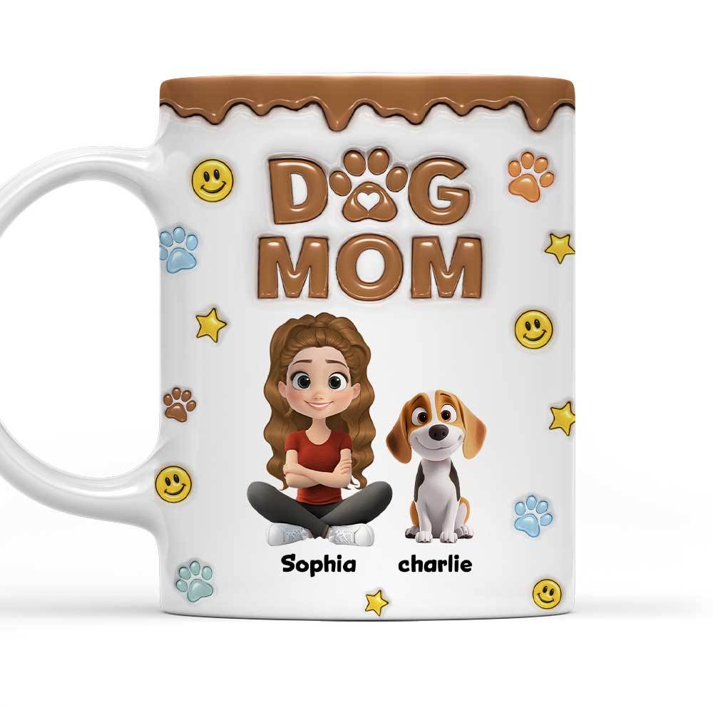 Dog Mom We Love You So Much -  3D Inflated Effect Mug