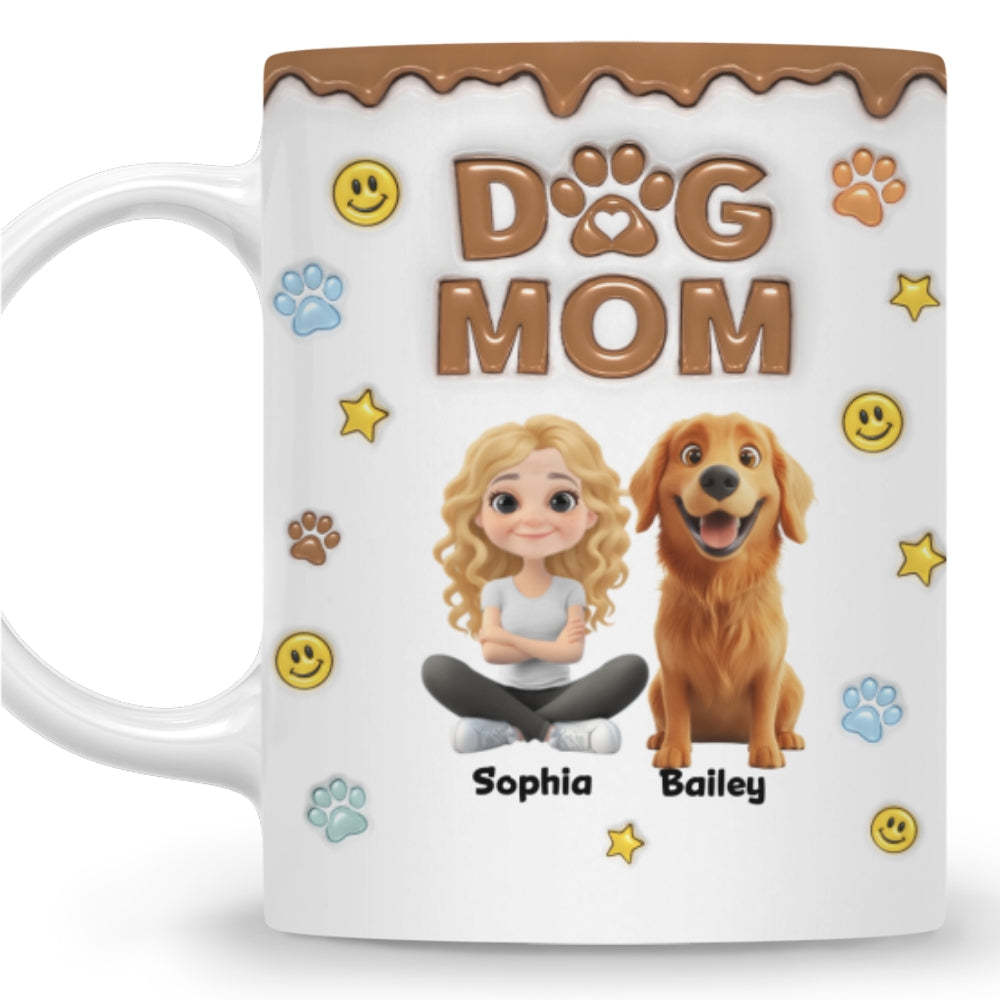 Dog Mom We Love You So Much -  3D Inflated Effect Mug