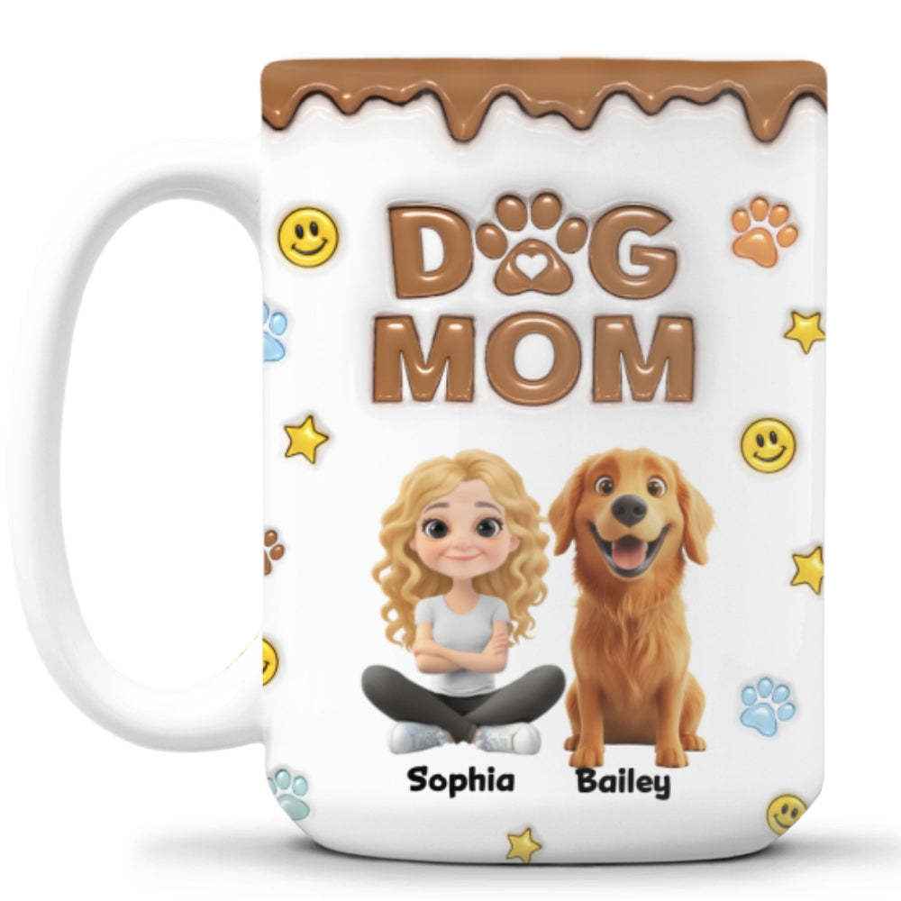 Dog Mom We Love You So Much -  3D Inflated Effect Mug