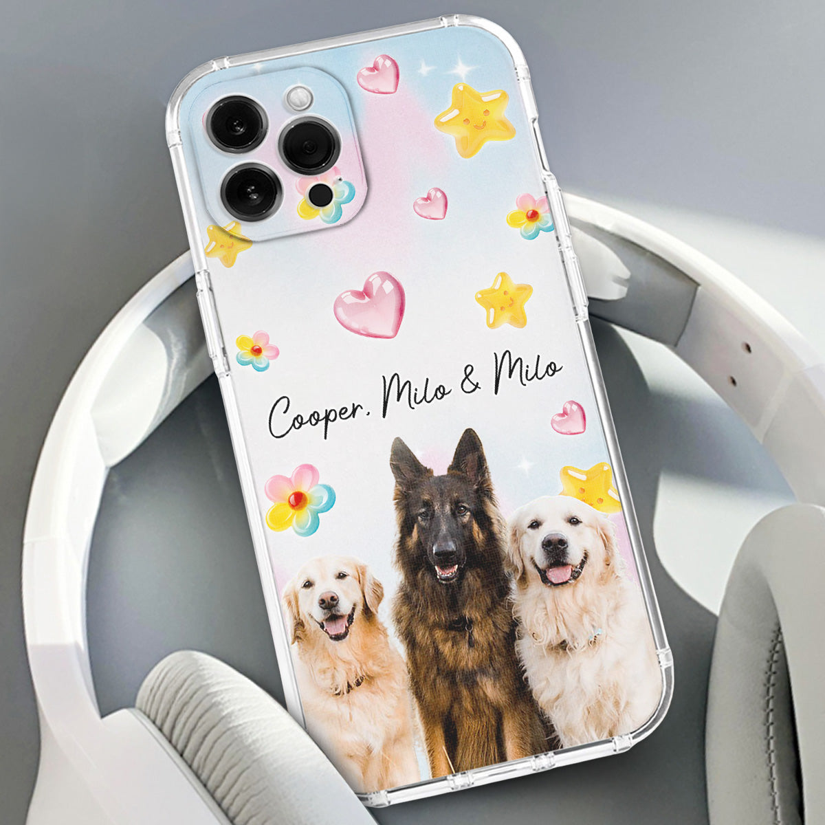 Sweet Girl Love Dogs Photo -  3D Effect Phone Case