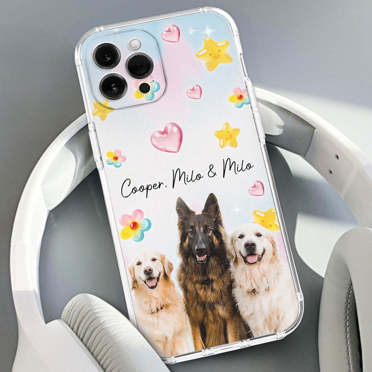 Sweet Girl Love Dogs Photo -  3D Effect Phone Case
