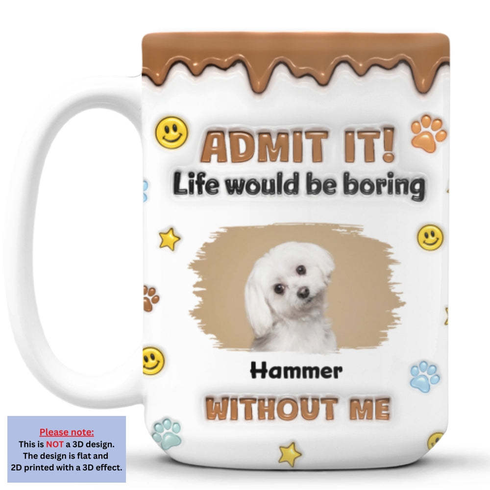Dog Mom Dad Life Must Have Us Photo -  3D Inflated Effect Mug