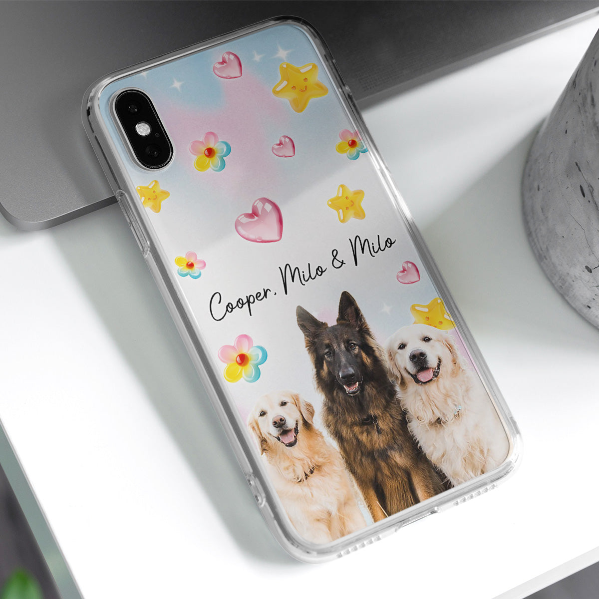 Sweet Girl Love Dogs Photo -  3D Effect Phone Case