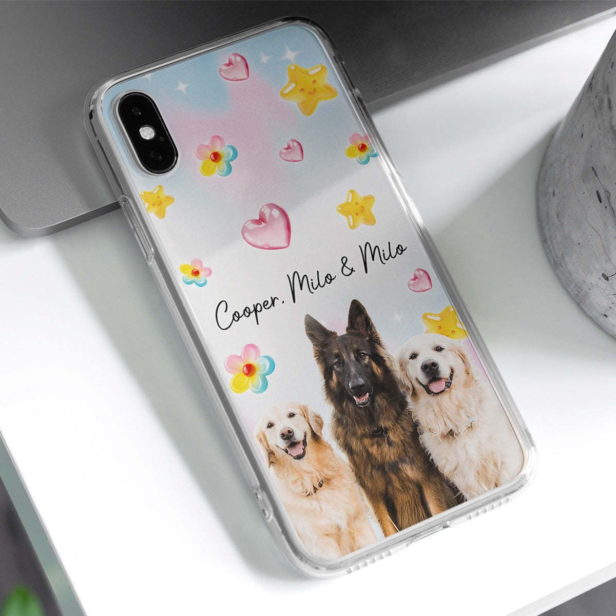Sweet Girl Love Dogs Photo -  3D Effect Phone Case