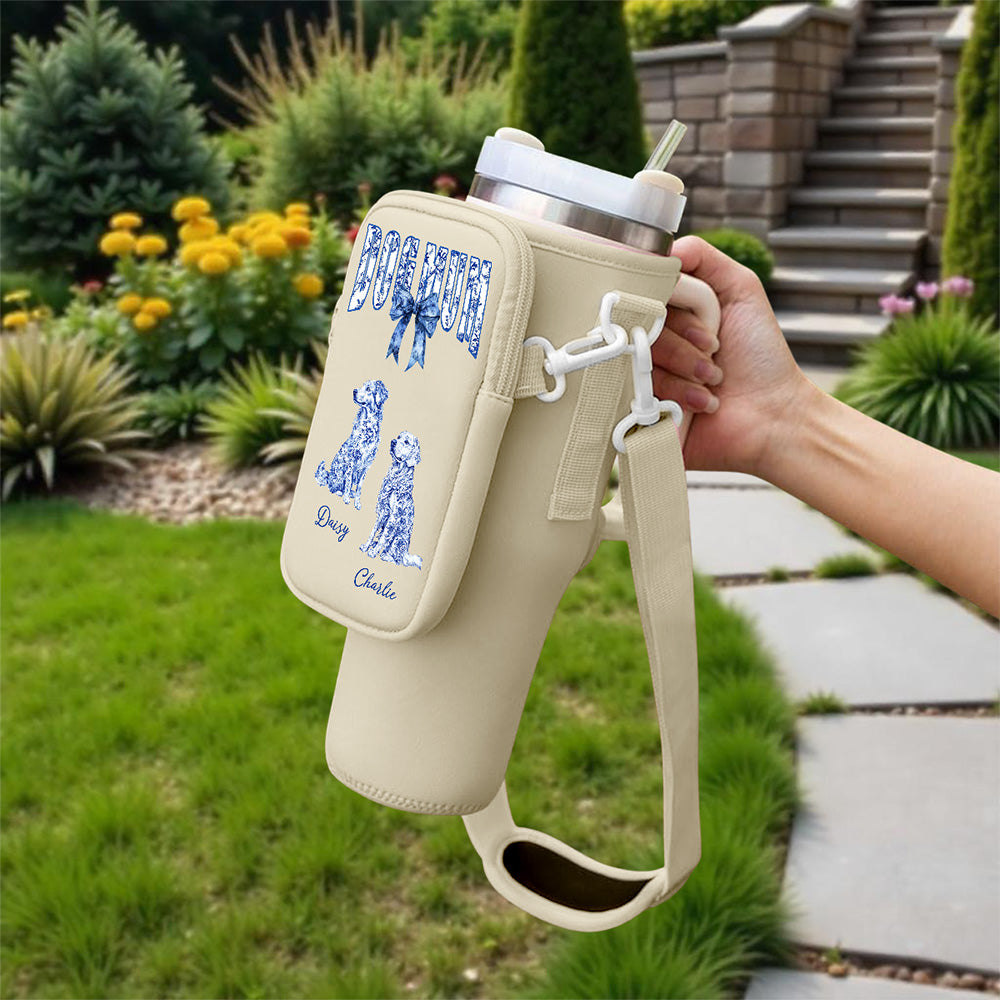 The Dog Mom -  Water Bottle Carrier Bag