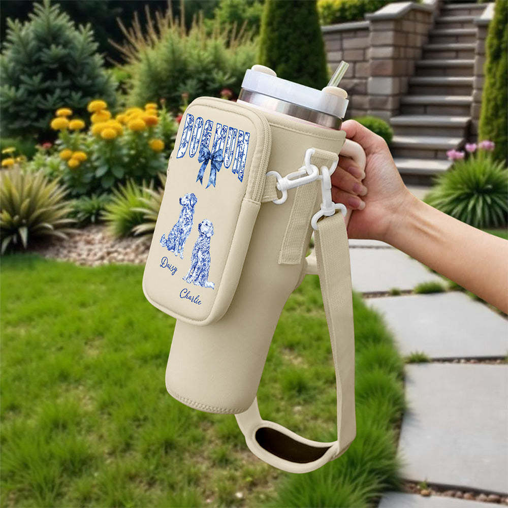 The Dog Mom -  Water Bottle Carrier Bag