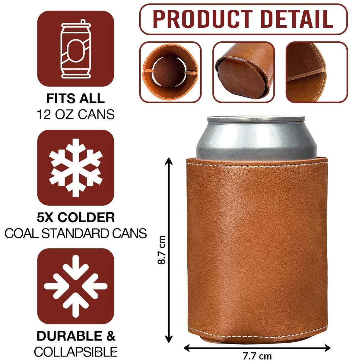 A Woman Cannot Survive On Wine Alone Dog Mom -  Leather Can Cooler Holder