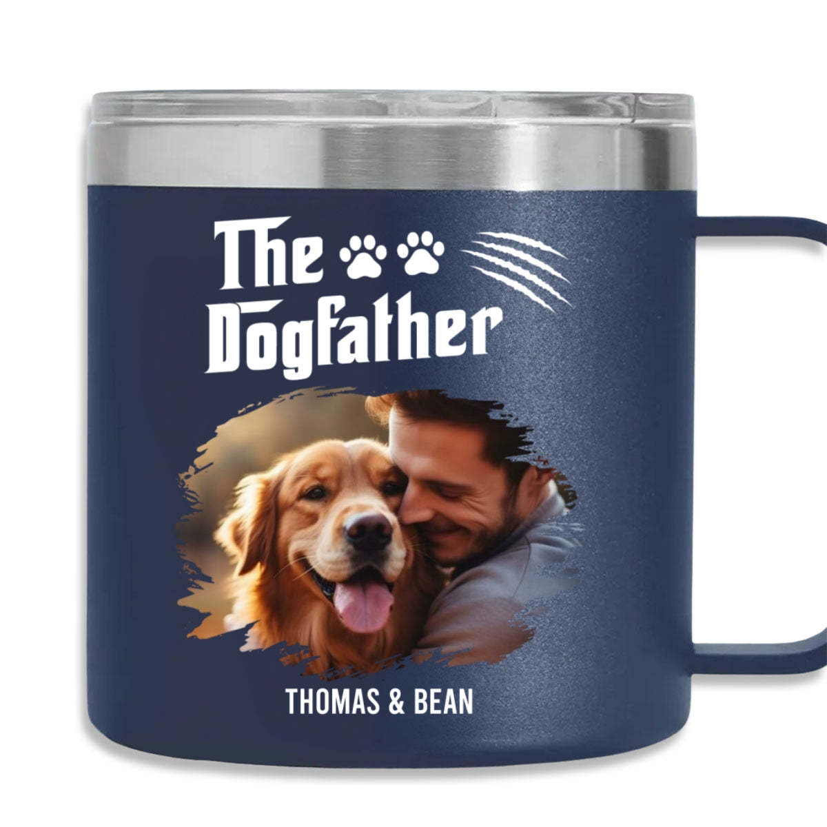 The Father Of Dog Photo -  14oz Stainless Steel Tumbler With Handle
