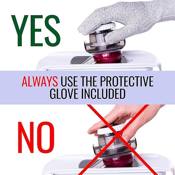 Mandoline Slicer for Kitchen, Cheese Grater Vegetable Spiralizer and Veggie Slicer for Cooking & Meal Prep, Kitchen Gadgets Organizer & Safety Glove Included (6 in 1, White)