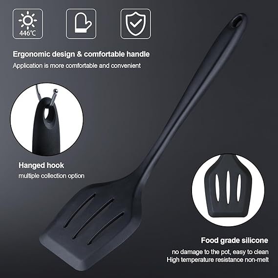 Kitchen Utensils Set, 18-in-1 Kitchen Set with 7 Pieces Cooking Utensils-Kitchen Utensils+6 Pieces Utensil Sets+5 Pieces Knife Set with Block(Black)