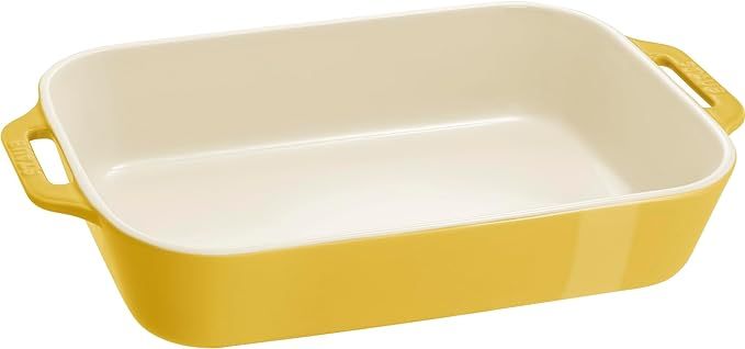 Stoneware Gratins Ceramics 3-pc Rectangular Baking Dish Set-Citron