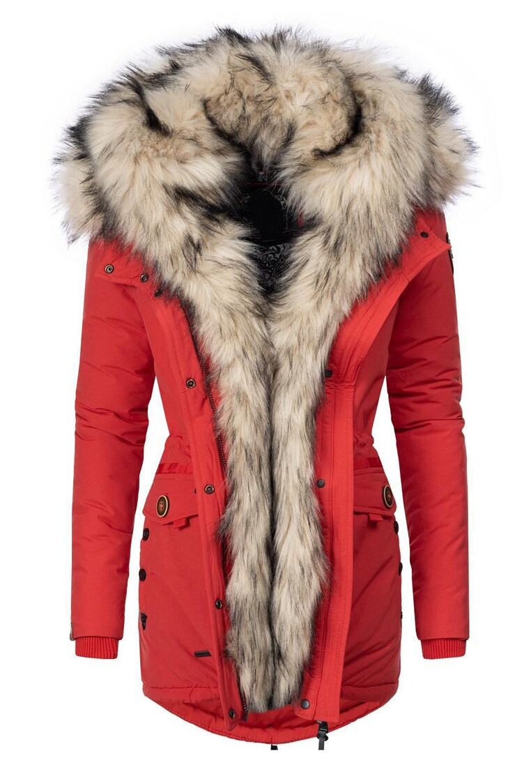 CLASSIC CORAL RED COAT WITH HOODIE