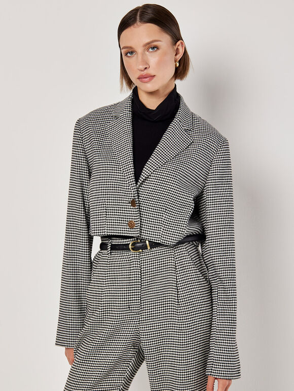 Dogtooth Cropped Blazer