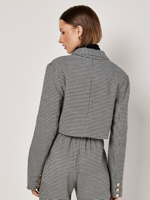 Dogtooth Cropped Blazer
