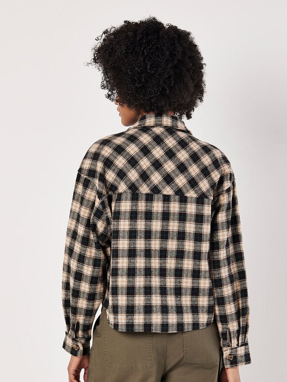 Cropped Check Shacket