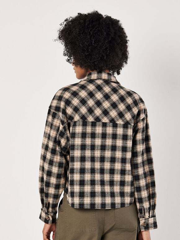 Cropped Check Shacket