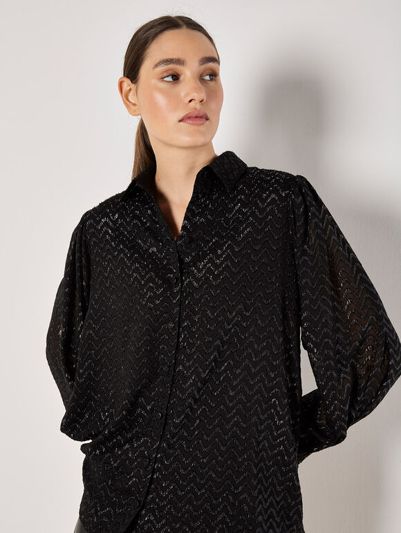 Jacquard Chevron Shimmer Shirt