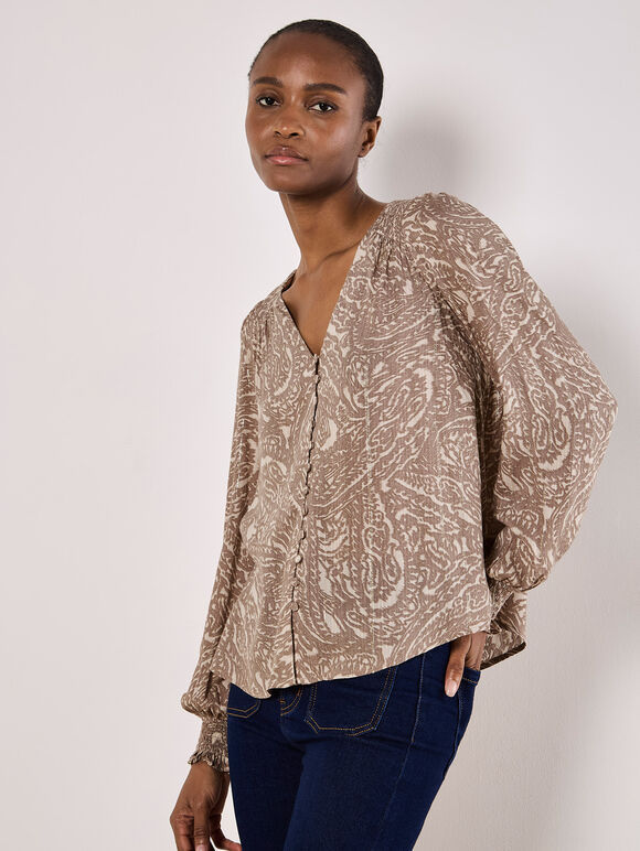 Paisley Print Shimmer Blouse