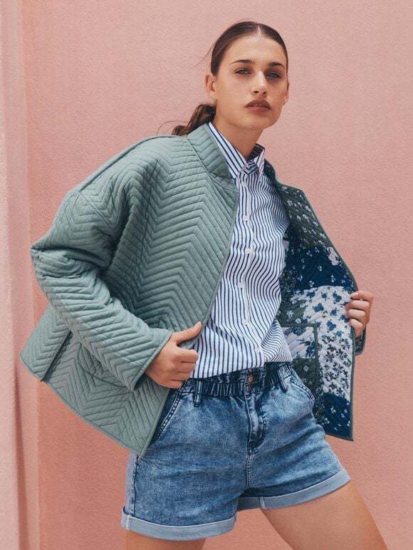 Patchwork Quilted Reversible Jacket