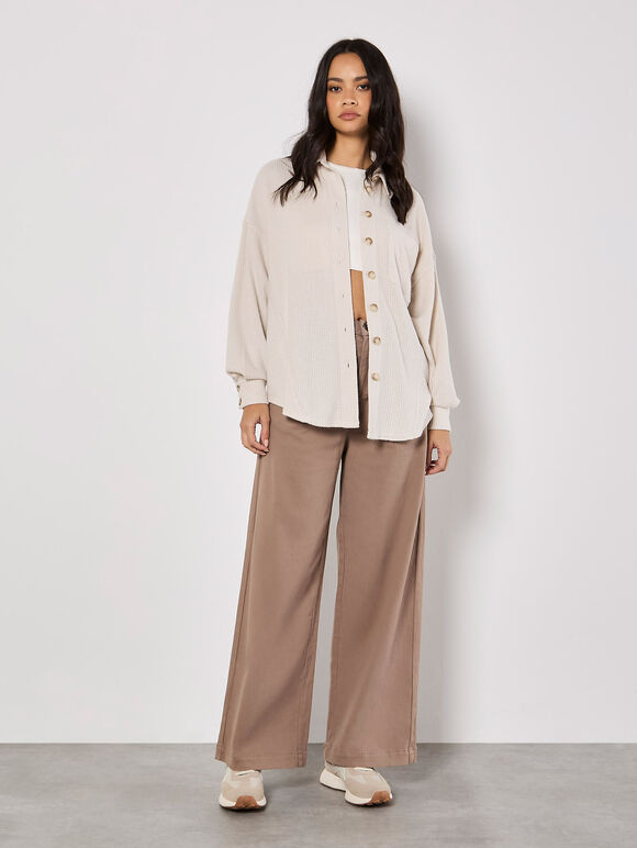 Oversized Waffle Knit Shirt