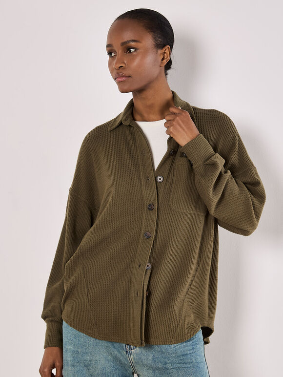 Oversized Waffle Knit Shirt
