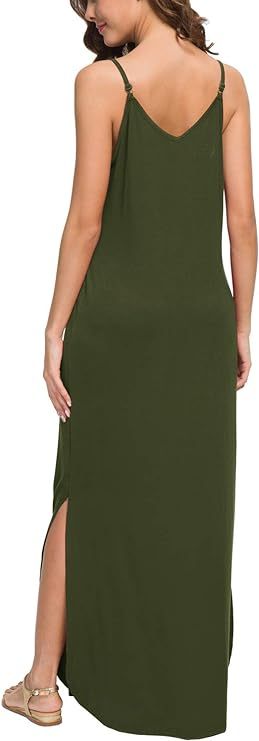 Women's Summer Casual Loose Dress Beach Cover Up Long Cami Maxi