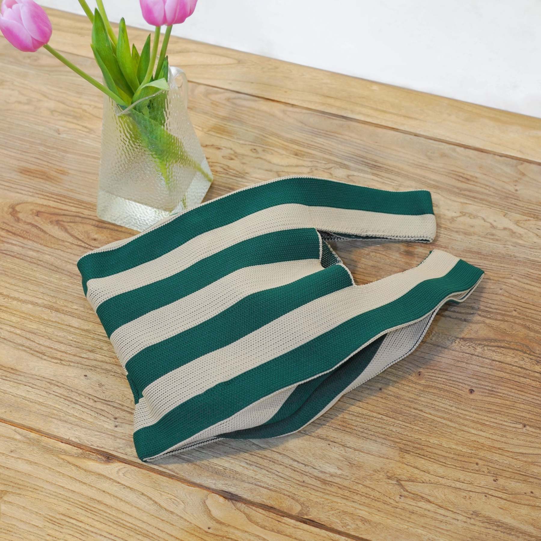 Stripe Woven Tote Bag
