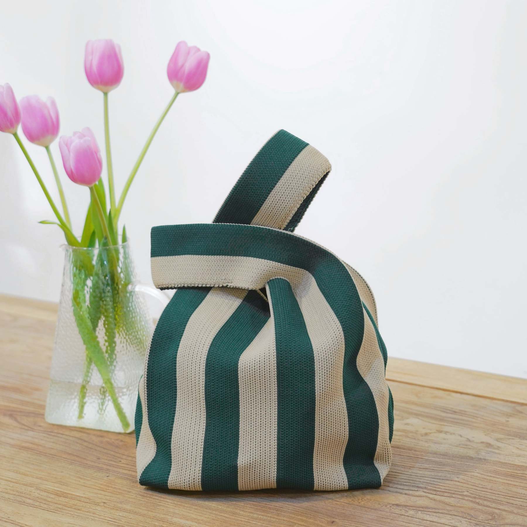 Stripe Woven Tote Bag