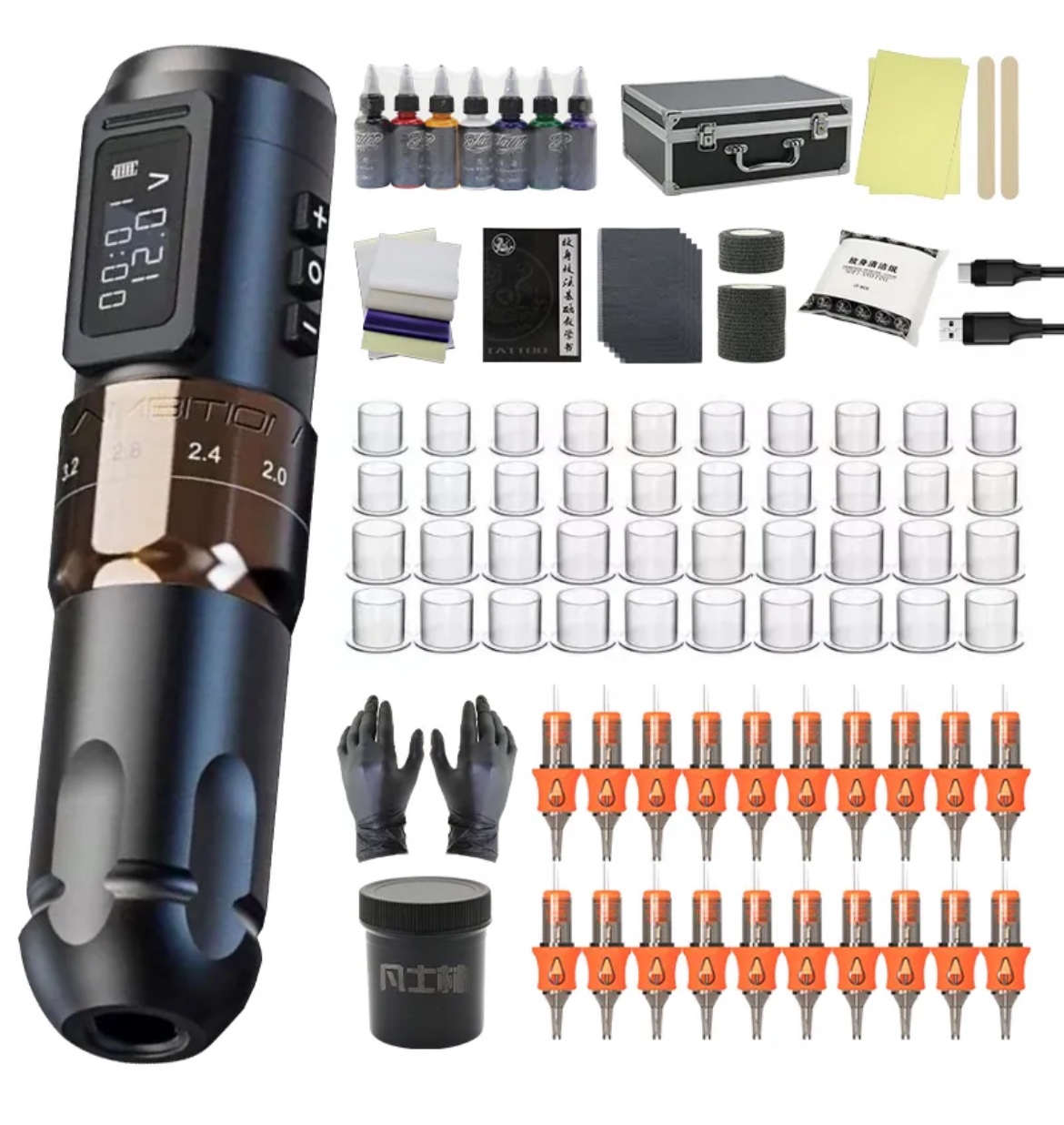 ワイヤレスタトゥーマシン Wireless Tattoo machine set
