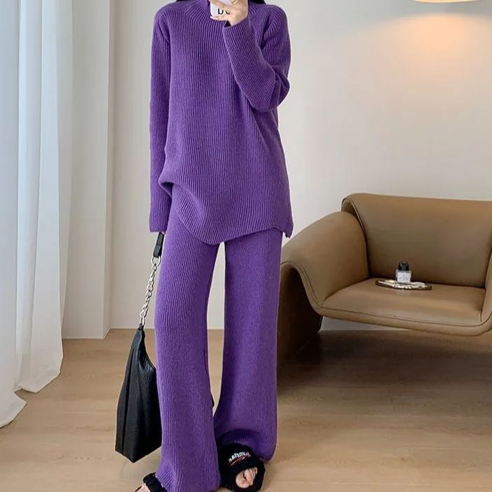Loose And Idle Temperament Commute Sweater Suit
