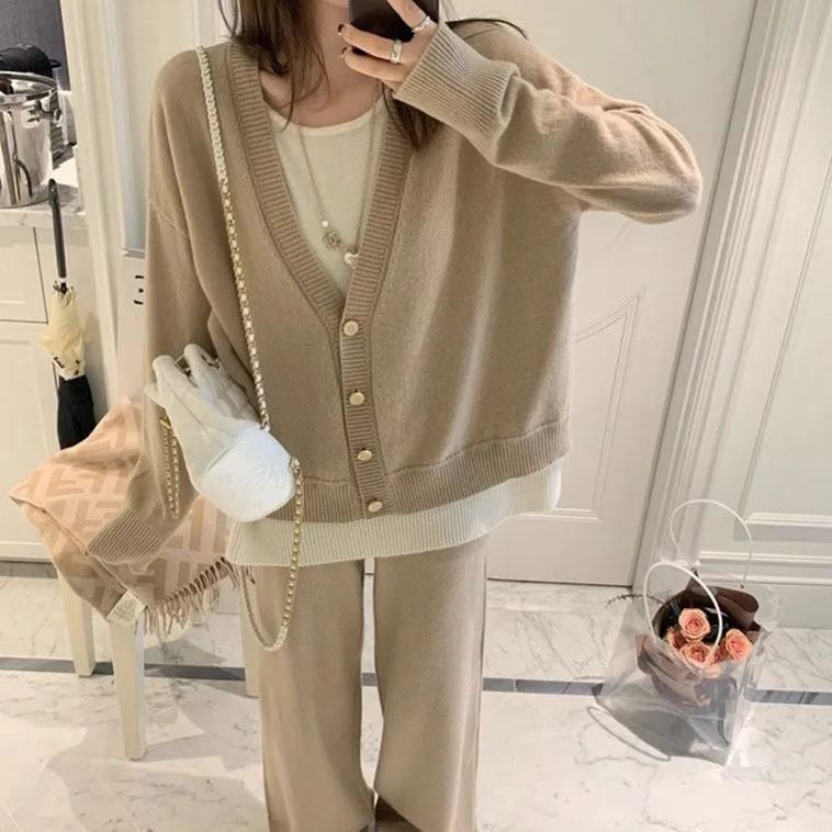 Knitting Suit Women Autumn And Winter Lazy Style Loose
