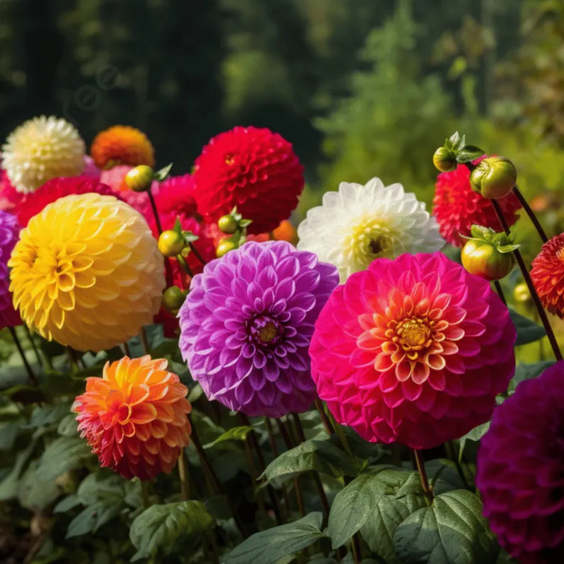 Pompon Mix Dahlia Seeds