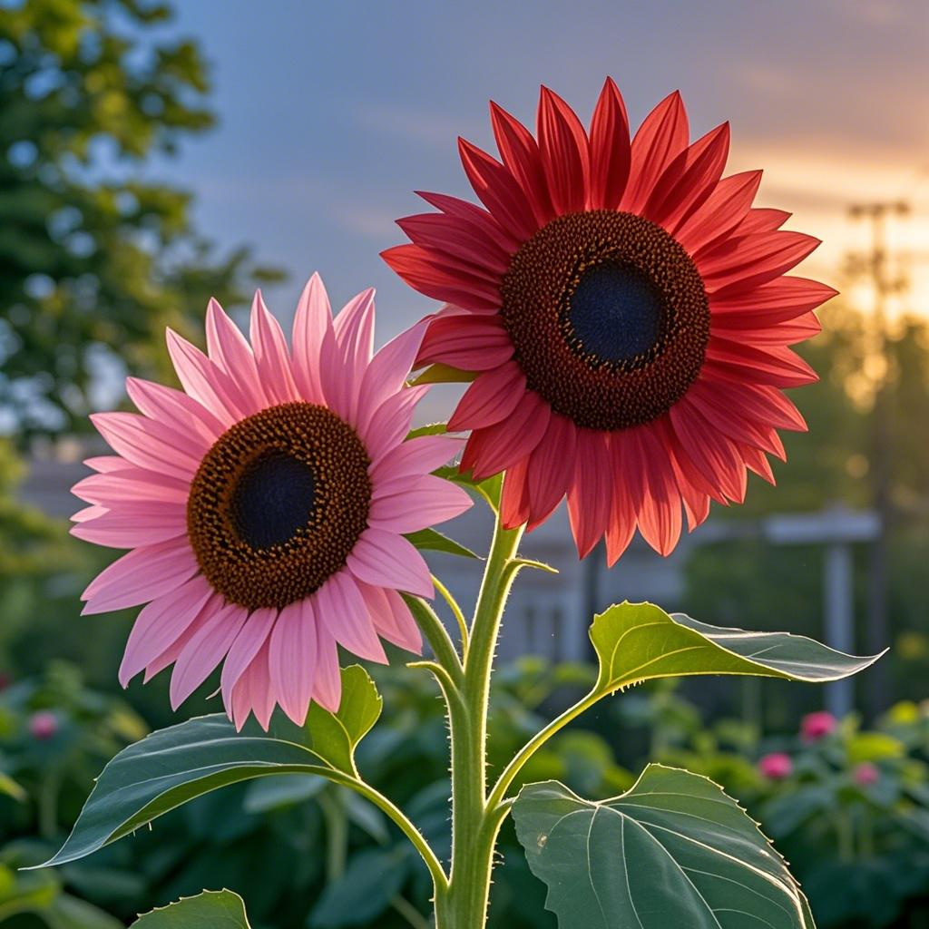 Twin-Headed Sunflower Seeds (Two Colors, One Stem!)