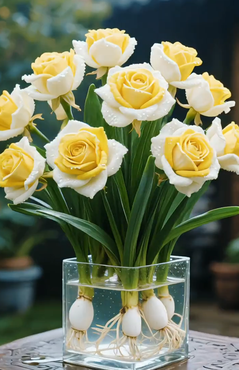 🌈Hydroponic Rare Two-Tone Rose Bulbs: Nature's Colorful Miracle 🌹