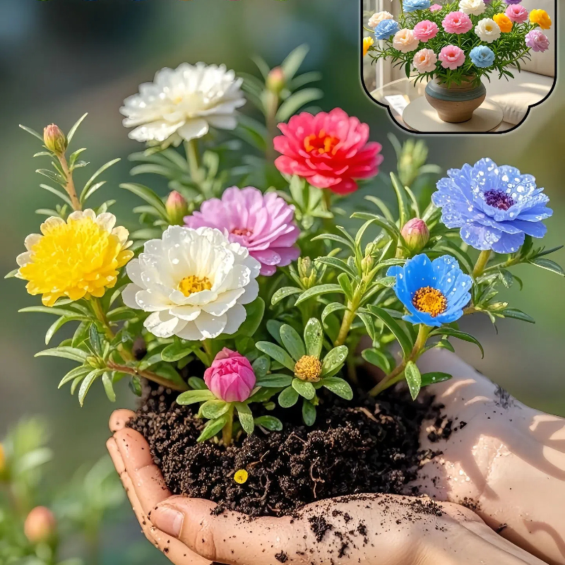🌈🌹New gorgeous double moss rose variety-Rainbow