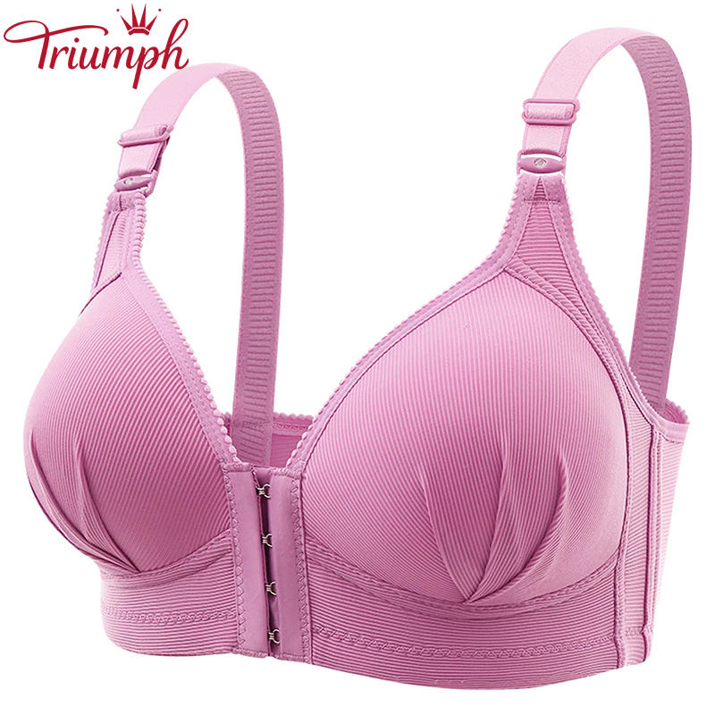 TRIUMPH - 3 DB 💥 Nagy méretű női melltartók Szexi egyszínű acélgyűrűs, nem mágneses csatos fehérnemű
