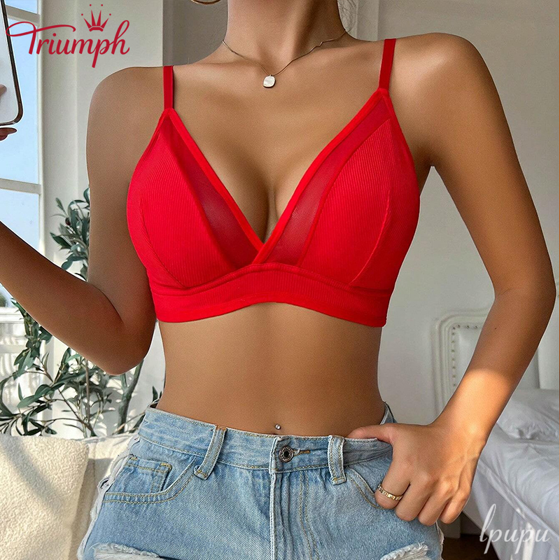 💖Triumph 3 db-Kontraszt hálós háromszög bralette fehérnemű