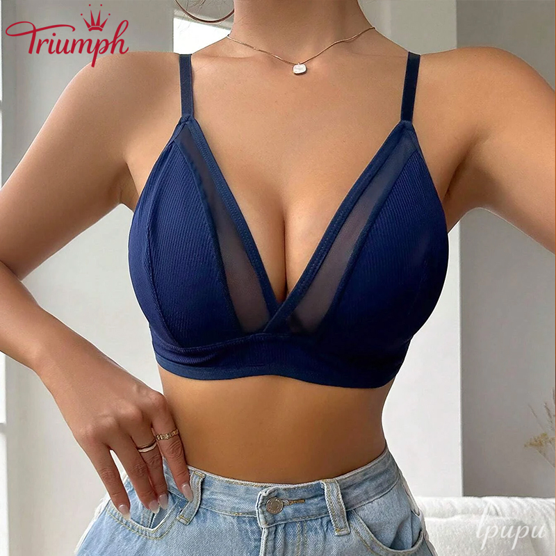 💖Triumph 3 db-Kontraszt hálós háromszög bralette fehérnemű