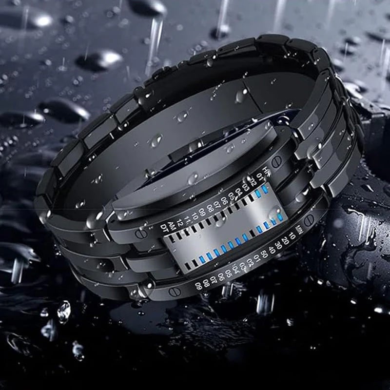 🎁Posledná akcia 49% ZĽAVA⌚✨ Pánske binárne LED hodinky – nehrdzavejúca oceľ, modré svetlo, športové, vodeodolné, moderné ⚡